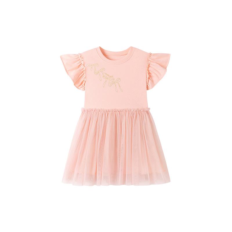 Toddler Tutu Dress for Girls Tulle Dresses Ruffle Tiered Swing Twirly Summer Sundress with Flutter Sleeves Casual Party Tulle Sundress for Kids