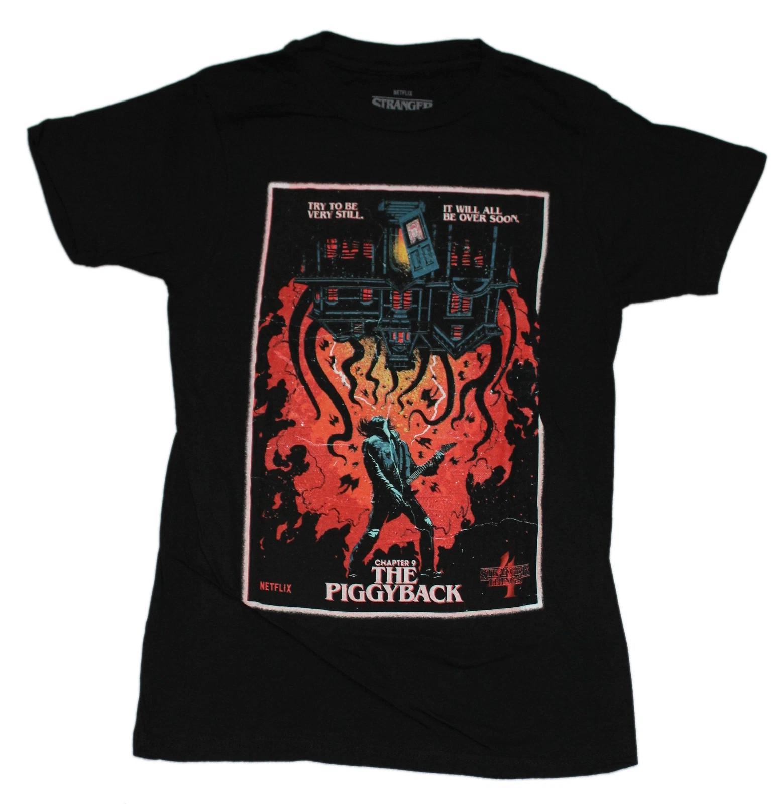 Stranger Things Mens T- Shirt - Chapter 9 The Piggyback XL