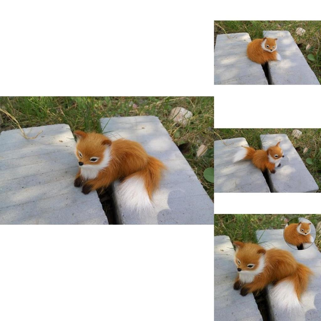 Simuliertes Tier Fuchs Plüschtier Realistisch und Niedlich Weihnachtsgeschenk für Kinder