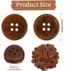 Lot de 10 boutons de couture ronds et polis, 4 trous, classiques, en bois, pour la couture, le bricolage, les vêtements, les chemises, les articles tricotés