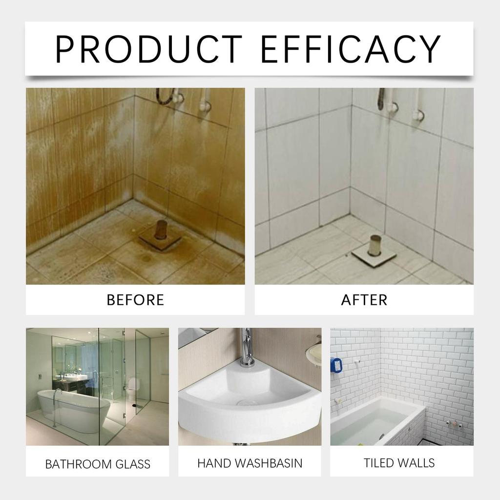 120ml Glass Tile Cleaner Bathroom Glass Door Bathtub Tile Crystal Clear Stain Cleaner