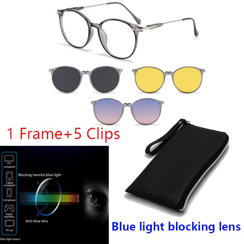 

Myopia 4 IN 1 TR90 Transparent Frame Polarized Clips Sunglasses Magnetic Suction a Variety Clip Sets Colorgul Clips Goggles 0