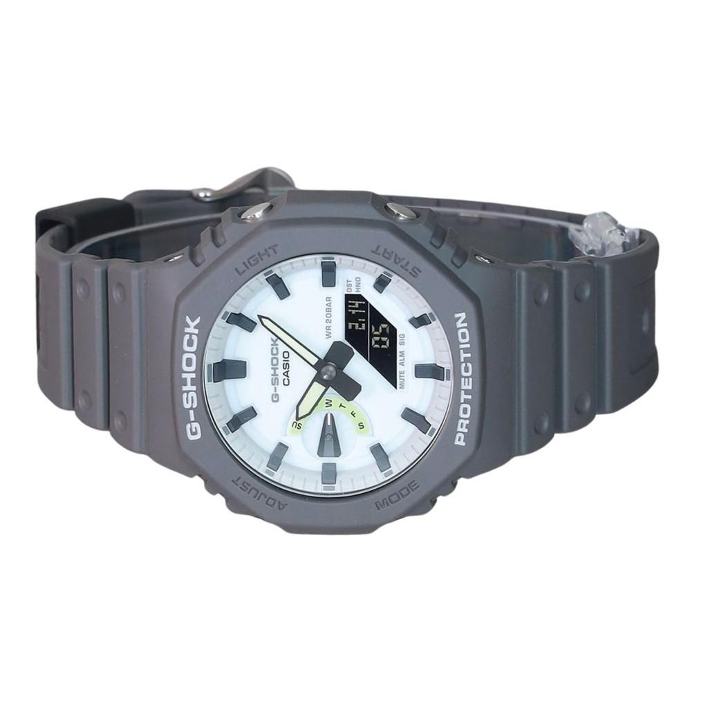 Casio G-Shock Hidden Glow Series Analog Digital Bio Based Resin Strap White Dial Quartz GA-2100HD-8A 200M Men's Watch
