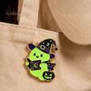 Zinc Alloy Brooch Halloween Witch Hat Ghost Enamel Brooch, Glow-in-the-Dark Cartoon Pin, Holiday Badge for Sweaters Jackets Scarves Decoration Pin