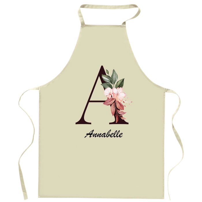 Tablier de cuisine - Annabelle Lettre - Coton résistant - Impression France durable - Liens ajustables