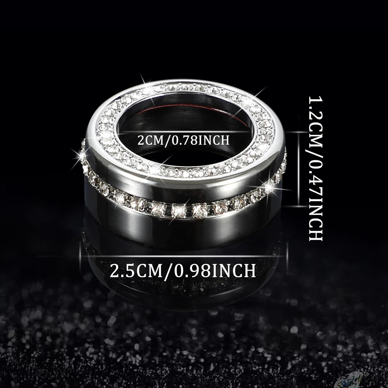 TOMALL Bling Center Console Cover Compatible with Nissan Sentra 2020-2025 Volume Button Cover Trim Radio Sound Volume Knob Cover Cap AC Air