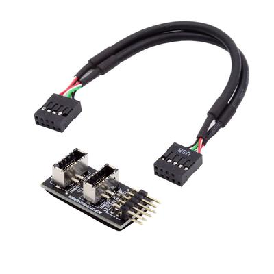 Cablecc Dual USB Front Panel Socket To USB Mainboard Header Male Cable Extension Adapter 3.1 Key-A Type-E 2.0 9-Pin 10-Pin