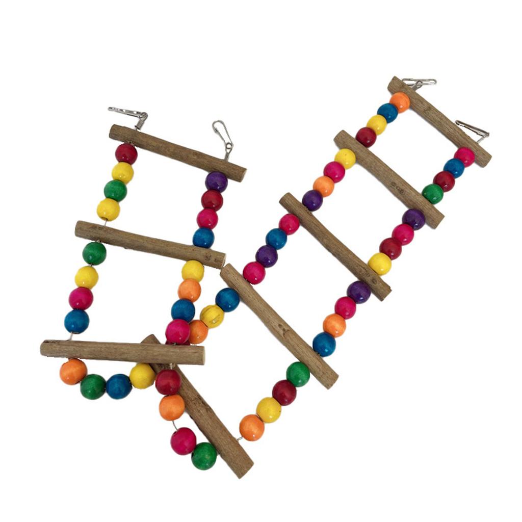 Bird Wooden Ladder Bridge Bird Swing Toy Parrot Climbing Ladder Toy Bird Ladder Toy Bird Hanging Ladder Parrot Swing