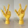 Articulated Flexible Hand with Model And Base Moveable Joint 3D Printed Poseable