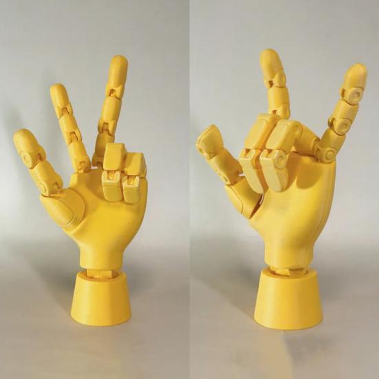 Articulated Flexible Hand with Model And Base Moveable Joint 3D Printed Poseable