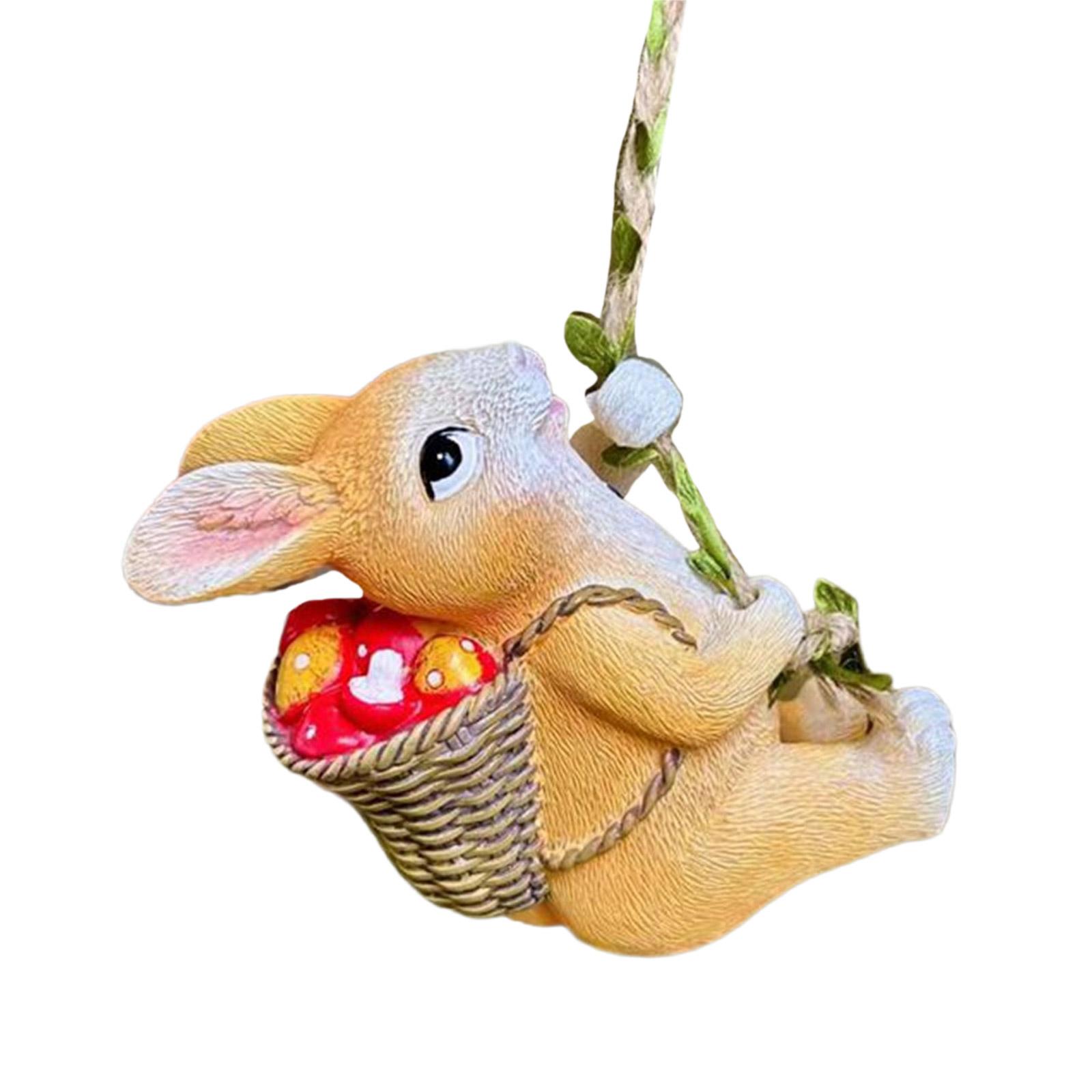 

Уличная статуя кролика для скалолазания, смола, настенные украшения, подвесная фигурка кролика с крючком для украшения сада, балкона