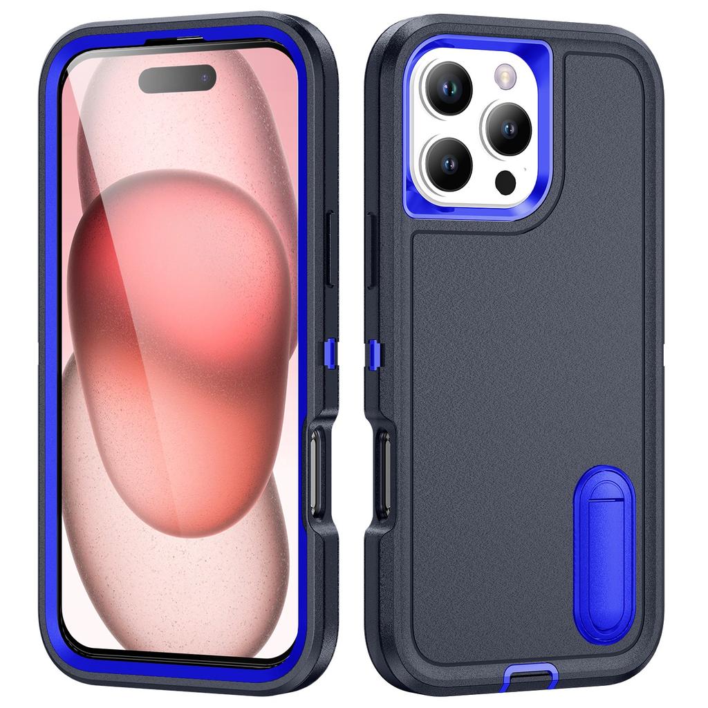 For iPhone 16 Pro Max Case Kickstand Shockproof PC+Silicone+EVA Phone Cover