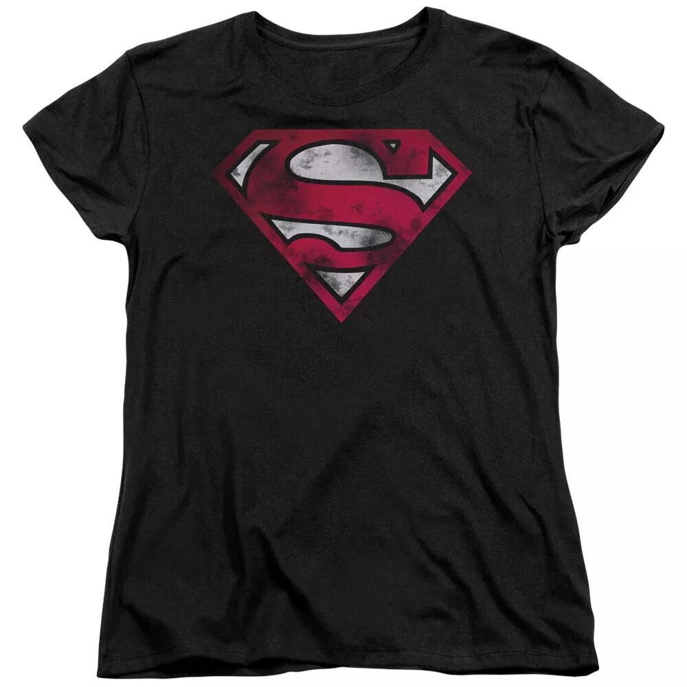 Superman  War Torn Shield  Women s T-Shirt S