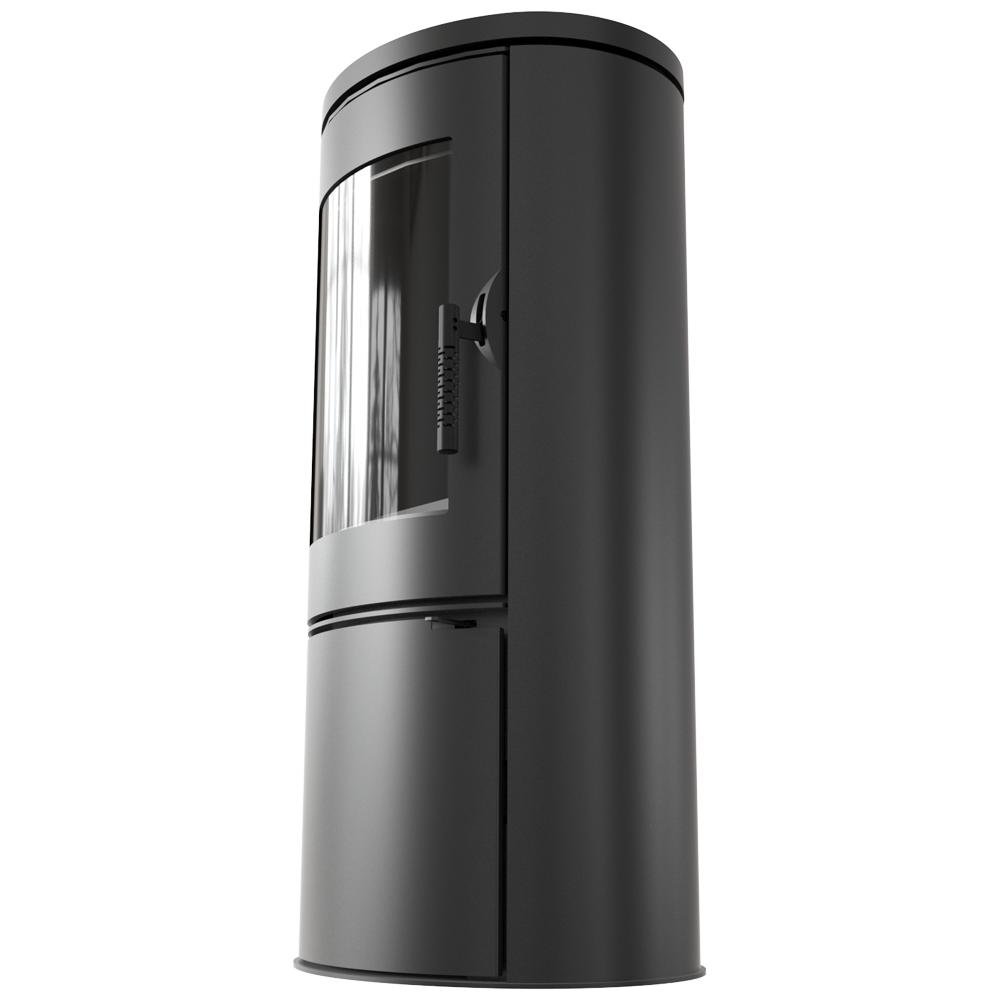 Wood Burning Steel-cast Iron Stove KRATKI AB Ø 150 8 kW Black Thermotec