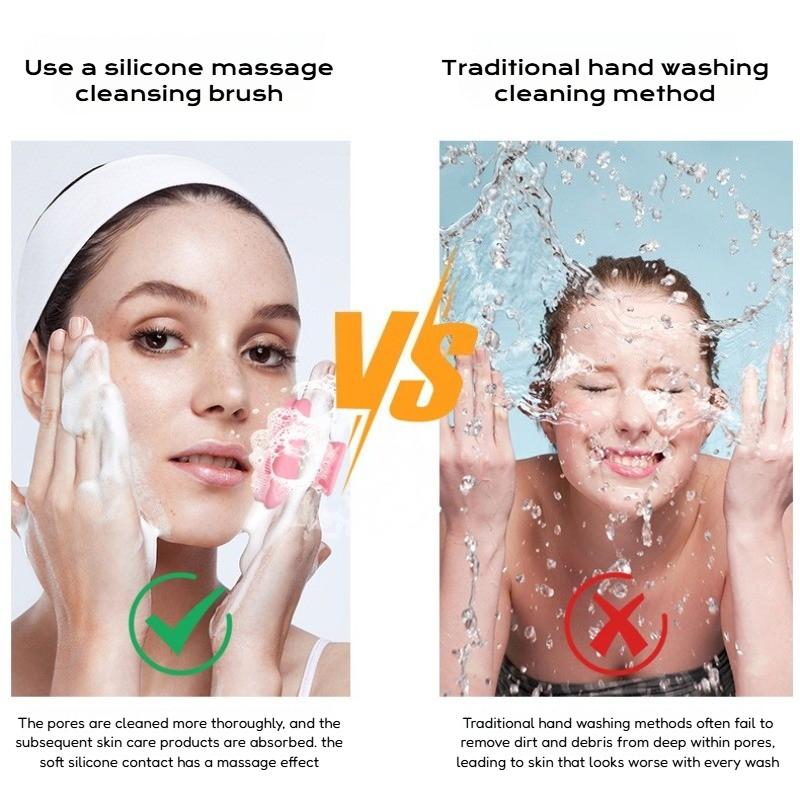 Premium Silicone Face Scrubber Handheld Facial Cleansing Brush for Men Women Deep Pore Cleaning Travel Skin Care Tool