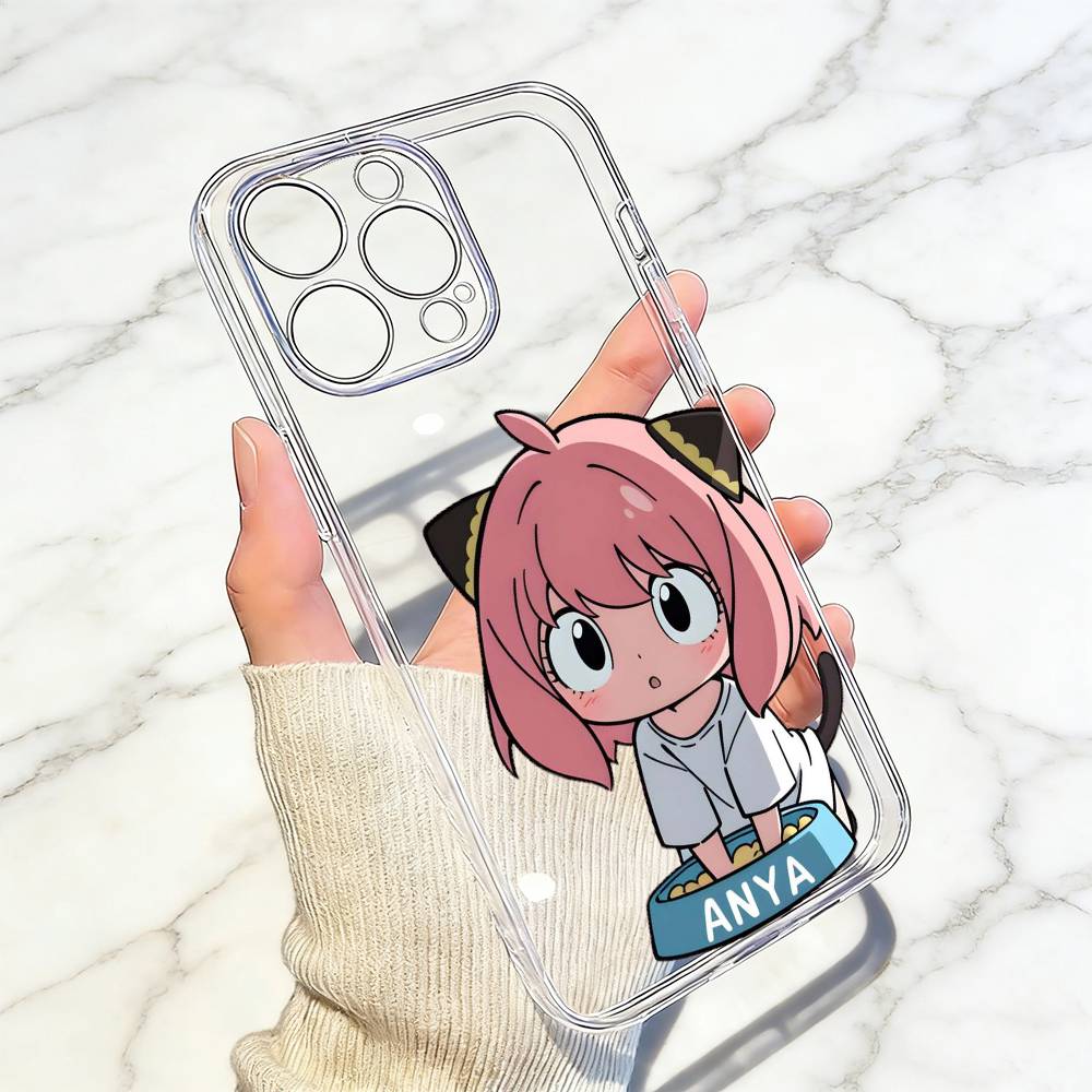 Chibi Girl Phone Case Transparent Silicone Soft For iPhone 17 16 15 14 13 12 11 Mini Pro Max Plus