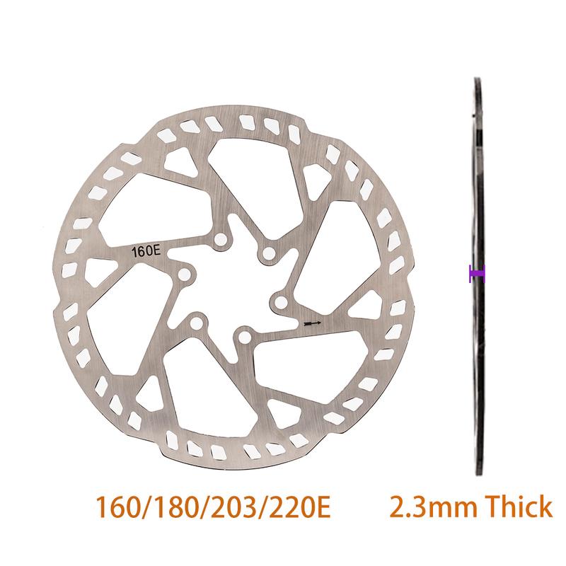 ZTTO Bicycle 220mm Disc Brake Rotor E Bike Motor Hydraulic Brake Rotor 140/160/180/203mm 2.3mm Thick 6 Bolt Stainless Steel