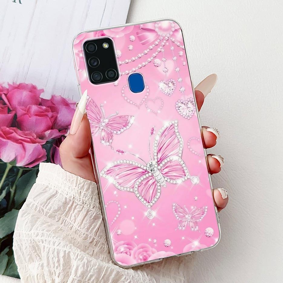 For Samsung Galaxy A21S Case SM-A217F Cute Lucky Koi Painted Cover Soft Slim Phone Case For Samsung A21s A217F Back Cover Bumper