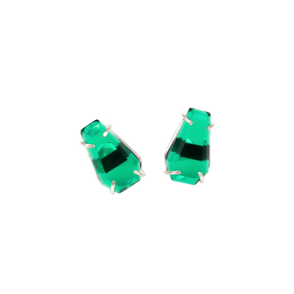 Chrome Diopside Gemstone 925 Sterling Silver Jewelry Handmade Stud Earrings 0.6" EE-131-10