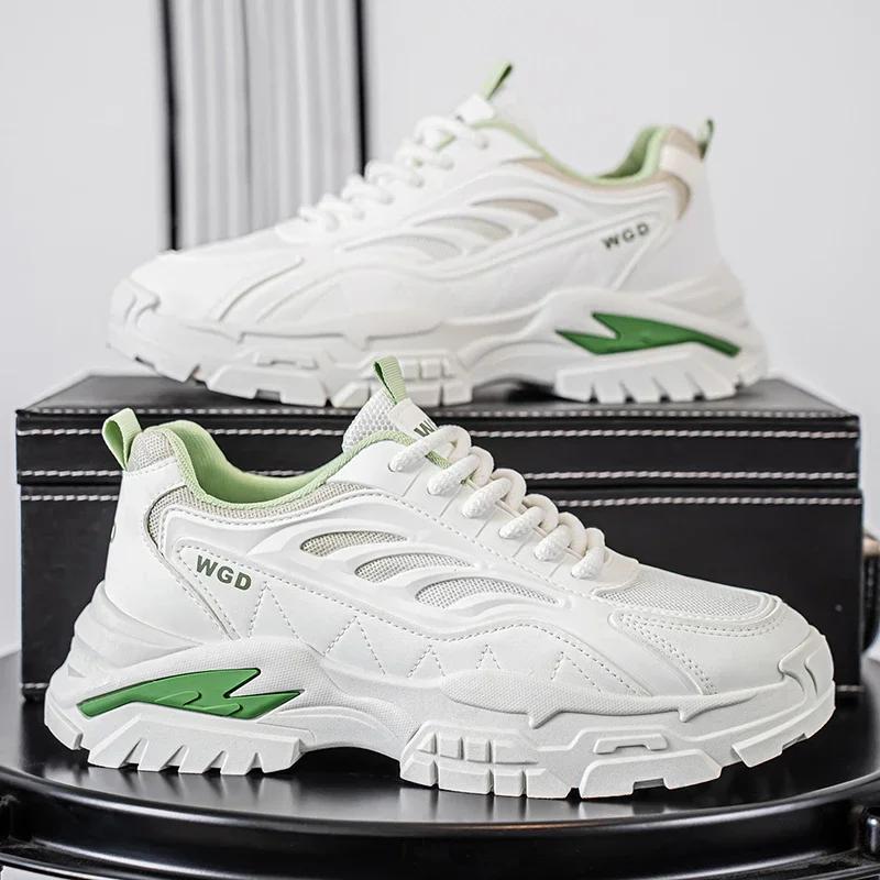 Nowe Męskie Buty do Biegania na Grubej Podeszwie, Podwyższane, Lekkie, Modne, Wszechstronne, Antypoślizgowe i Trwałe Buty Sportowe i Rekreacyjne