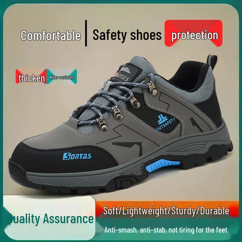 Men's Summer Breathable Steel Toe Work Shoes - Anti-Smash, Anti-Puncture, Insulated Safety Footwear