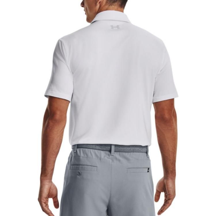 Under Armour Solid Color Golf Short Sleeve Polo Shirt Men tops White 1378673-100