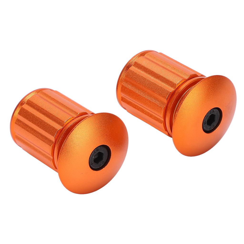 Bike Handlebar Plug Bike Expansion Locking Handlebar Block Aluminum Handlebar End CapOrange