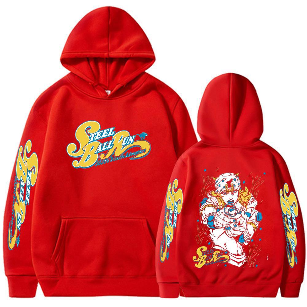 Anime Jojo Bizarre Adventure STEEL BALL RUN Jonathan Joestar Hoodies Men Women Clothing Hip Hop Oversized Hooded Sweatshirts Tops