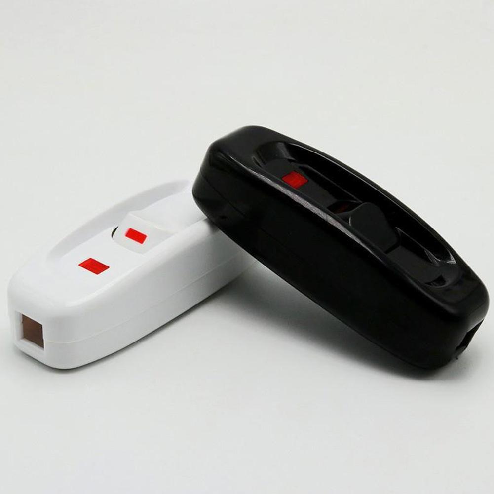 1pcs Inline Cord Black White 220V 10A Heavy Duty Thru On Off Lamp Bulb Wall Line Button Control With