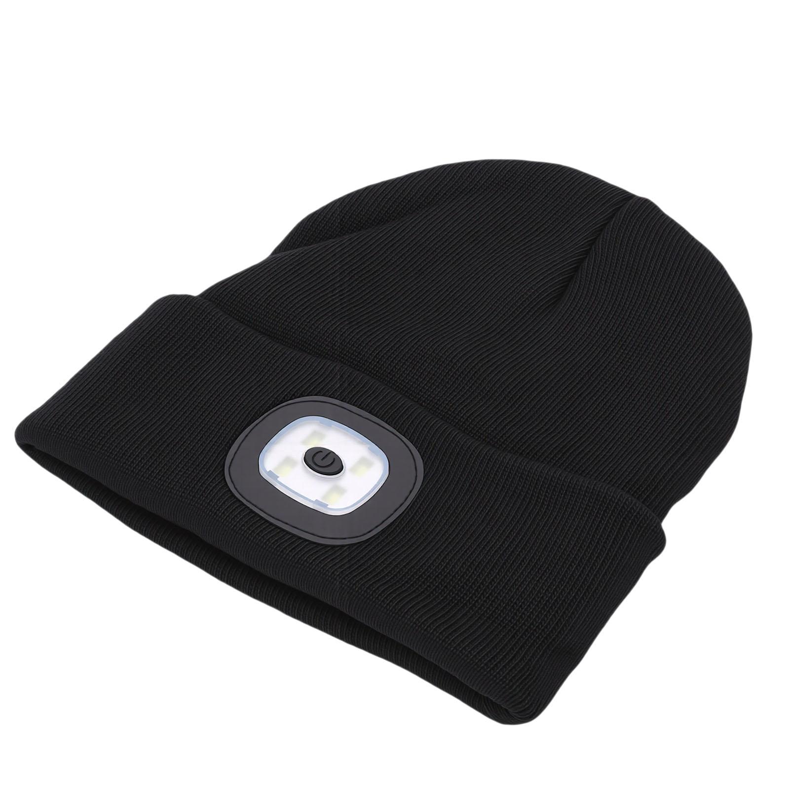

Winter Knitted Hat with Detachable Light Warm USB Rechargeable LED Headlamp Hat for Running Camping Cycling Fishing