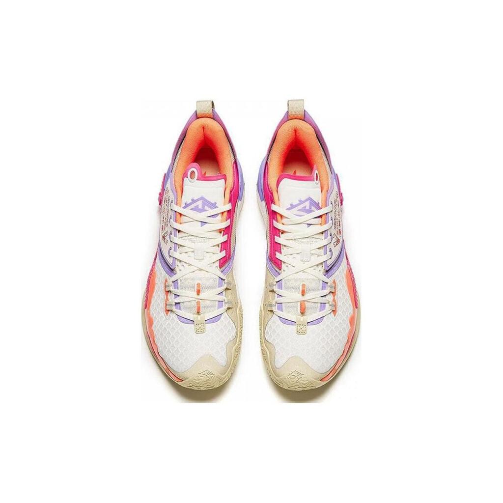 Anta Crazy Tide 5 V2 Shock Absorption Non-Slip Low-Top Basketball Shoes Men Sneakers Pink Purple 112411106-4
