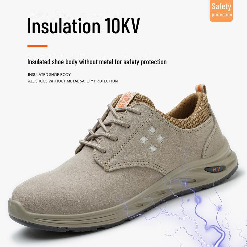 Pantofi de Sudură cu Bombeu din Oțel din Piele de Vacă - Antizdrobire, Antiperforație, Izolați, Încălțăminte de Siguranță cu Top Scund pentru Sudori.