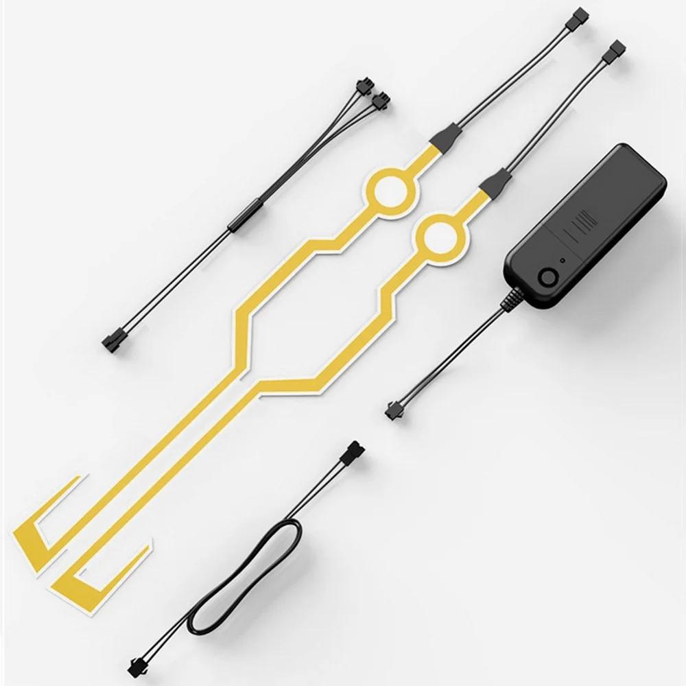 A Pair Motorcycle Helmet Capacete De Moto Light Riding Signal EL Strip Kit Bar DIY Helmet Led Strip Reflector Cold Light Fil