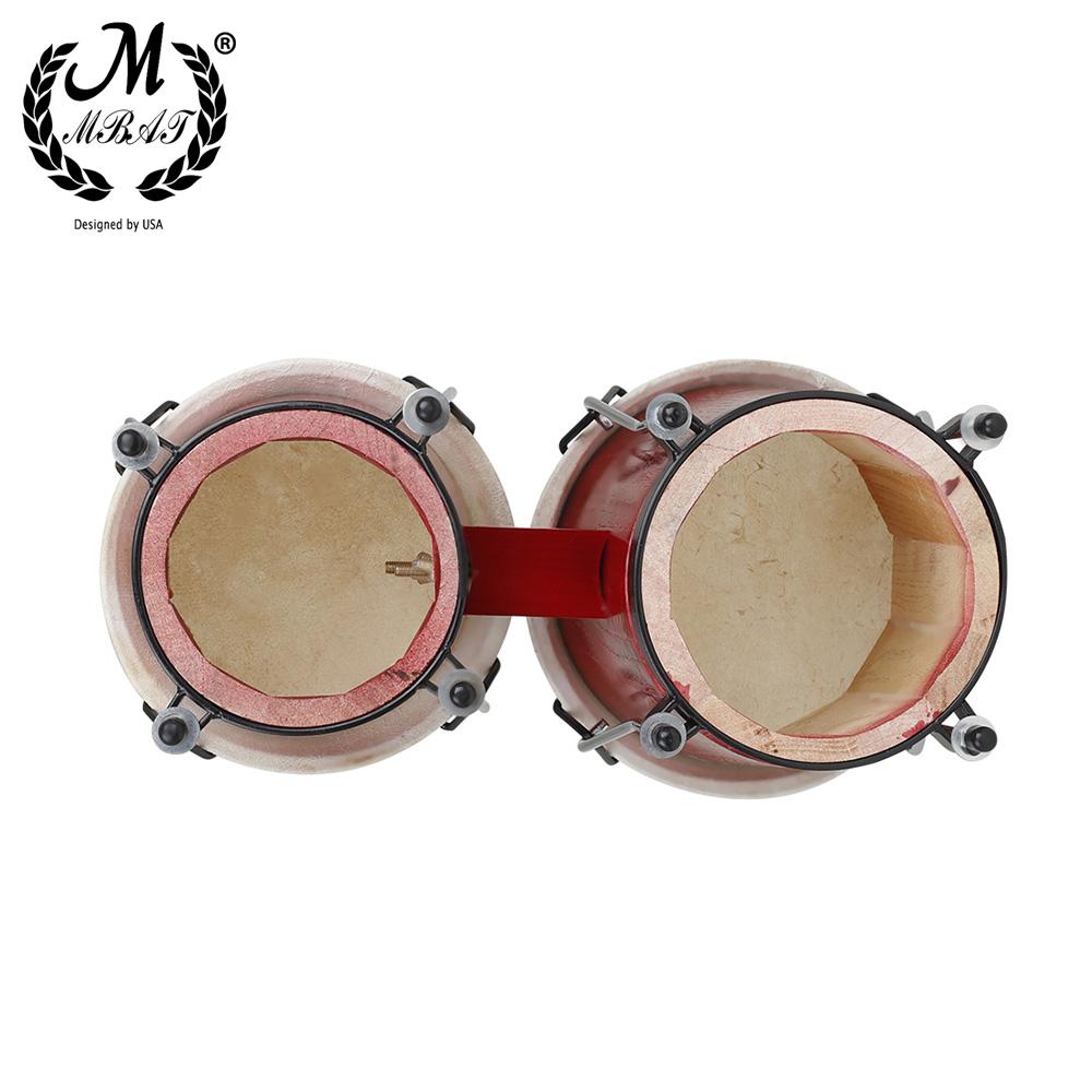 M MBAT Bongo Drum Continuous Bongo Drum Solid Wood African Drum Children's Early Learning Music Toys Percussion Instruments