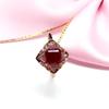 Purple Gold Rhombus Zircon Ring Rose Gold Plated Red Stone Geometric Ring Simple Jewelry Women