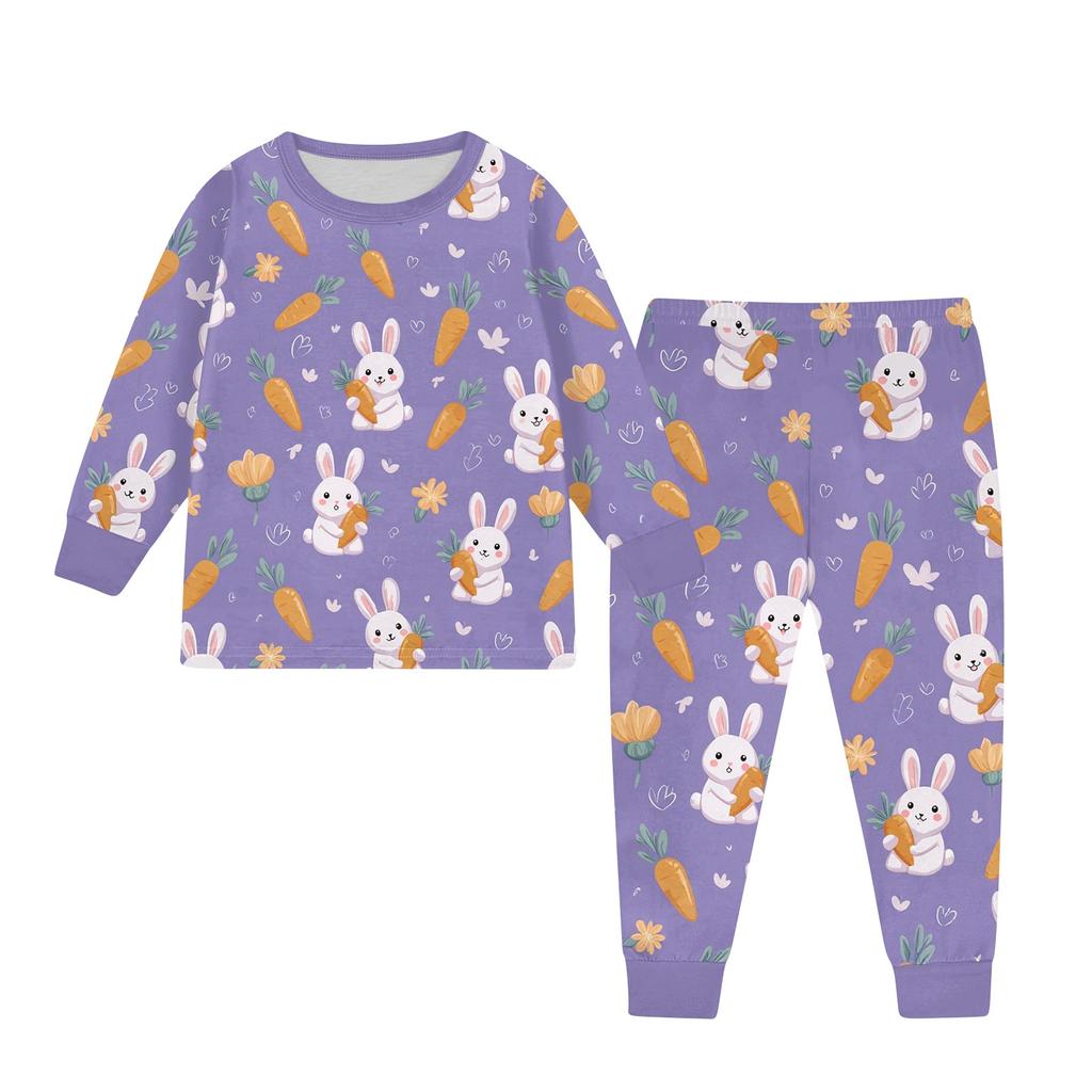 Children's Set - Printed Cartoon Two-Piece Outfit Set For Boys And Girls