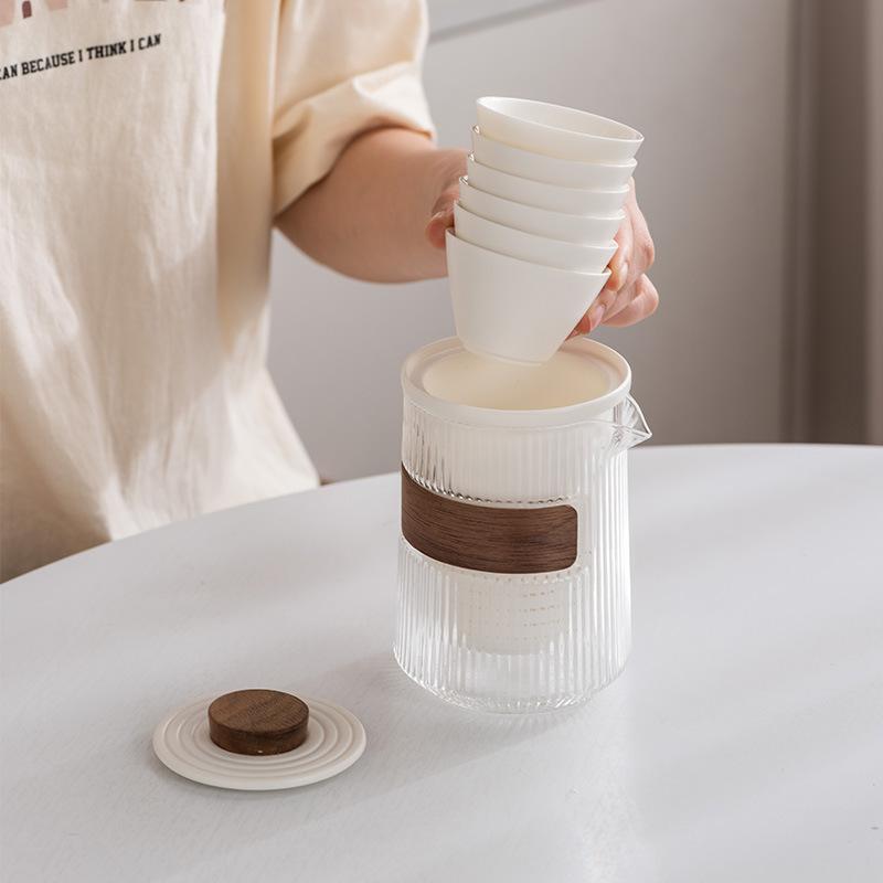 Yuanshan suet jade porcelain travel tea set outdoor set high-end celebration commemorative business souvenir gift box gift bag