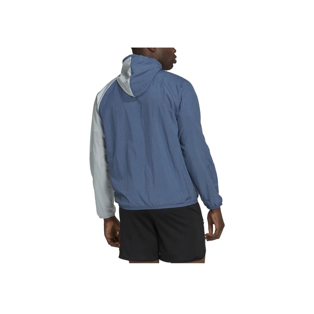 Adidas SS23 Loose-Fit Colorblock Hooded Jacket Men Tops Blue HZ9707