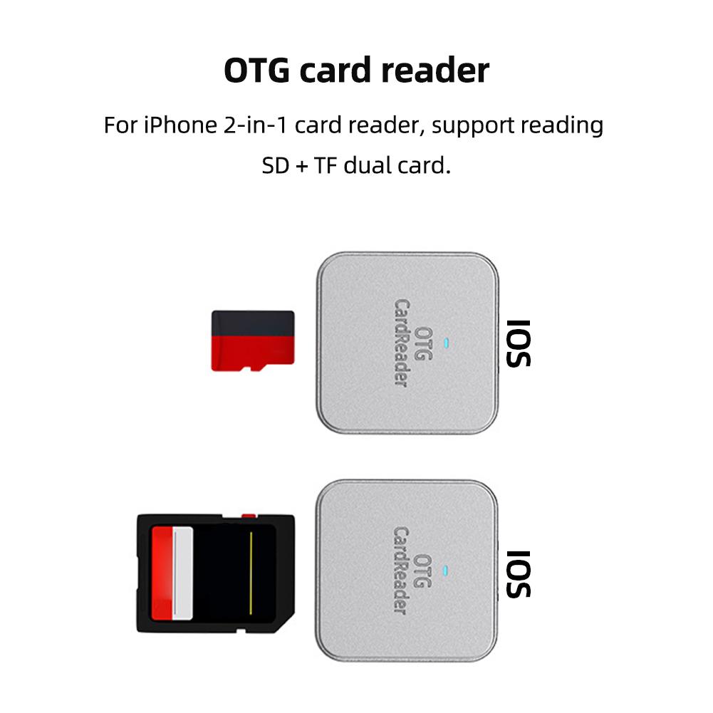 2-in-1 for SD TF Card Reader Plug and Play Mobile Phone External Card Reader Data Converter for iPhone Micro Type-C Phone Tablet