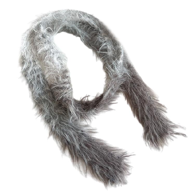 Вязаный длинный чокер, пушистый шарф для женщин, стиль Харадзюку, для джинсов или платьев