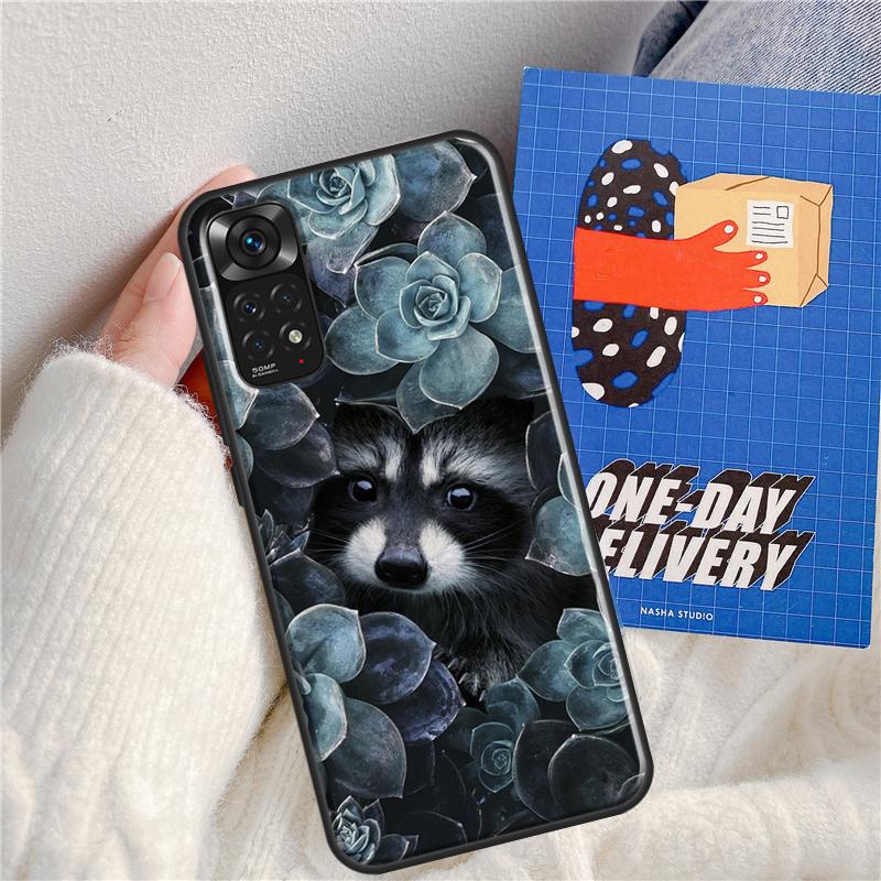 Cartoon Raccoon Kawaii over For Redmi 9 10 10A 9C 10C 12C Case For Redmi Note 8 9 10 11 12 Pro Plus 10S 11S 12S