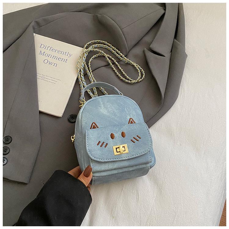 Kindergarten Baby Small Schoolbag Cartoon Cute Cat Pendant Boys And Girls Backpack Children Travel Backpack