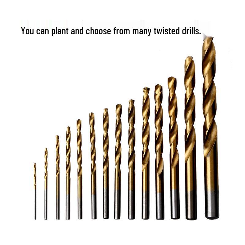 99-Piece Titanium-Coated High-Speed Steel Twist Drill Bit Set (1.5mm-10mm)