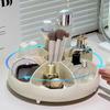 Makeup Perfume Organizer Tray 360° Rotating makeup Storage Box 7 Slot Makeup Brushes Holder Multi-Functional Desk Storage