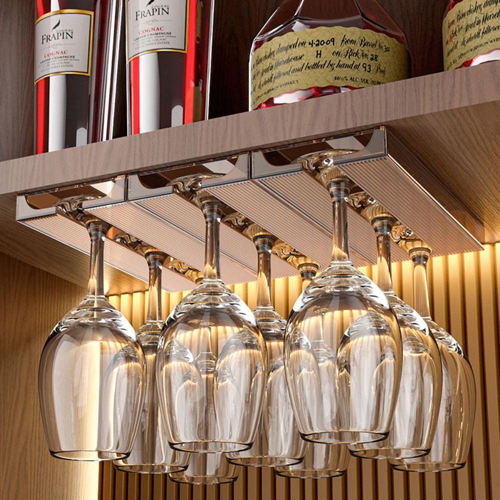 Upside-down Rack Wine Glass Rack Non-drilled Installation Hanging Cup Holder Bar