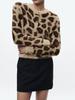 Rose Beauty A Women's Casual Leopard Pattern Button-Up Long Sleeve New Artificial Fur Cardigan, Autumn&winter