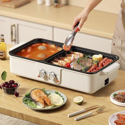 Multifunktionales Shabu-Shabu & Grill: Hochwertiger elektrischer Dämpf-, Koch- und Grilltopf