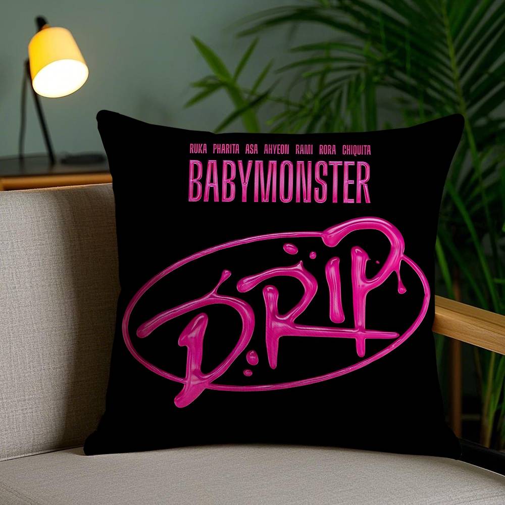 Music Album DRIP B-BabyMonster-MT Cushions Pillow Case Sofa And Living Room Decorative Cushion Covers Dust-proof And Mite-proof