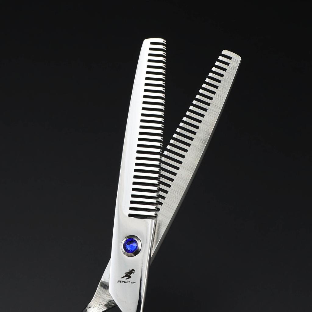 6,0 Zoll, Doppelseitige Zähne, Haarschere, Doppelseitige Zähne, Dünne Schere