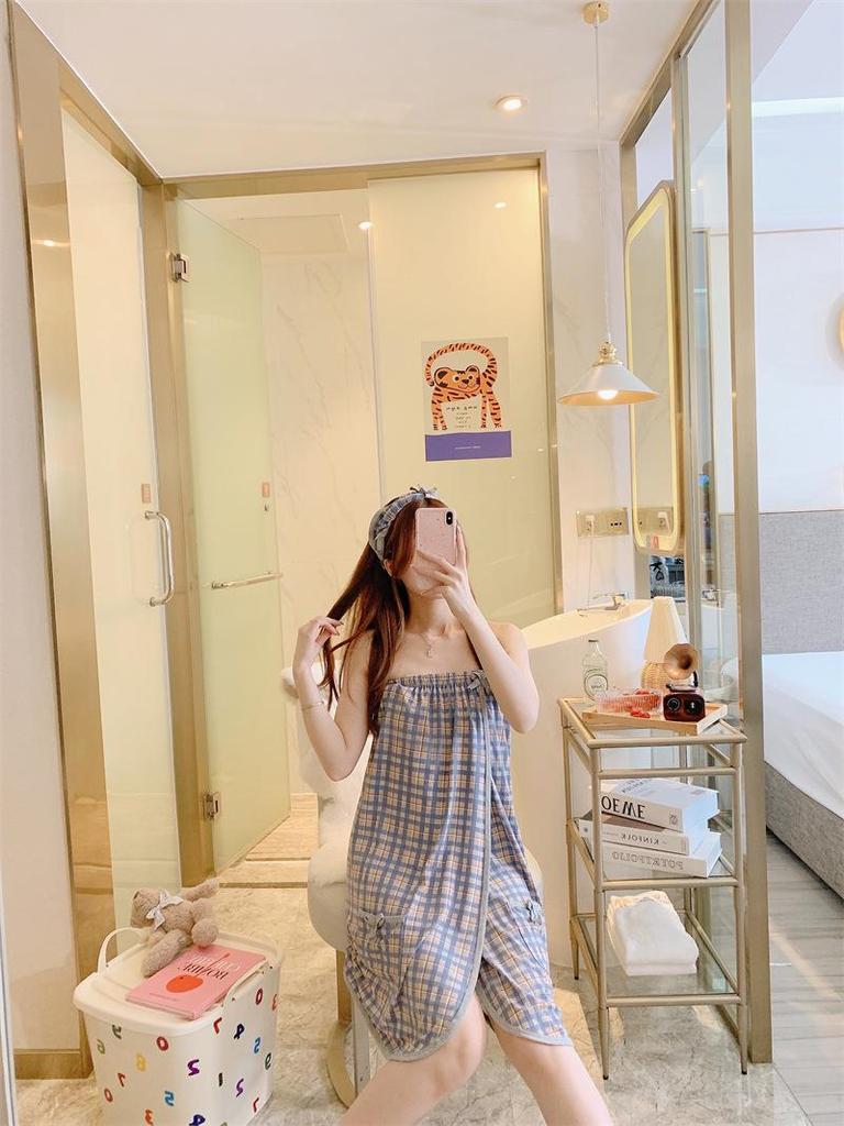 Letnia piżama damska: Codzienny, Wygodny Ręcznik Bandeau i Szlafrok Kąpielowy do Sauny